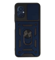 Poco M5 Kılıf Pars Lens Yüzüklü Silikon - Lacivert