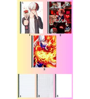 Shoto todorokiA4 defter 3 adet çizgili + kareli + çizgisiz büyük boy 21*29 cm süper set