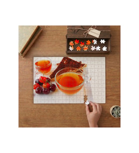 Bitki Çayı ve Tatlı Tasarımı 240 parça Ahşap Puzzle Ahşap Kutuda MP01684