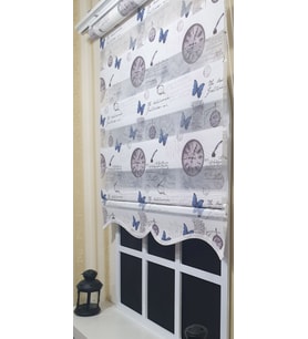 Pliseli Zebra Stor Perde Baskılı Etek Dilimli ST 030 (Beyaz)