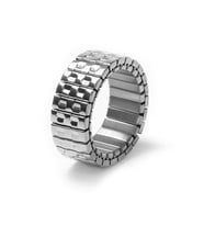 Chavin Lastikli Silver Çelik 10 mm Unisex Lastikli Geniş Erkek Yüzük ev39by