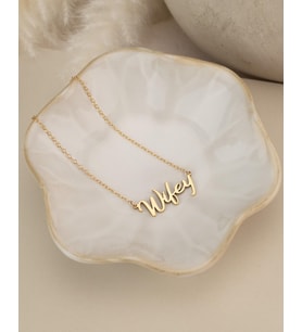 Kişiye Özel Wifey Yazılı Kolye 925K Gümüş (Gold)