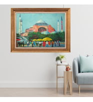 Altın Varaklı Çerçeveli Paspartulu  Tablo dtrt487 (Gold)