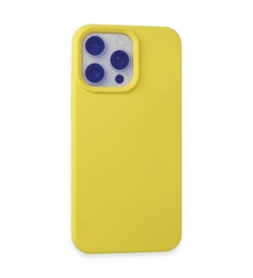 iPhone 15 Pro Max Kılıf Nano İçi Kadife Silikon - Sarı