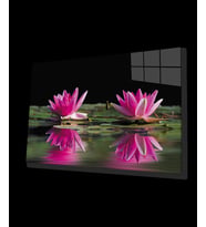Lotus Çiçeği Cam Tablo 4mm Dayanıklı Temperli Cam