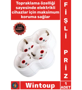 #Priz Kablosuz Çoklu Golyat Priz Emniyetli Dayanıklı Kompakt Güvenli Ev Dörtlü Topraklı Fişli Priz