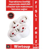 #Priz Kablosuz Çoklu Golyat Priz Emniyetli Dayanıklı Kompakt Güvenli Ev Dörtlü Topraklı Fişli Priz