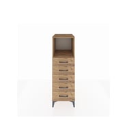 Kronos Dolap Tek Raflı 5 Çekmeceli 44x59x134 Çam-Çam