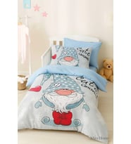 Dijital Baskılı 3d Pamuklu Yenidoğan Bebek Nevresim Takımı Cute Gnome Blue