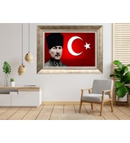 Gümüş Çerçeveli Atatürk Tablo as113