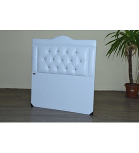 Başlık 90*190 cm 13419 Model SUNİ DERİ BEYAZ SİLİNİR Kapitone döşeme El Yapım