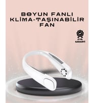Giyilebilir Sessiz Fan 224G Hafif, Bladeless Güvenli Tasarım, 5 Vitesli Soğutma, Usb Şarjlı Fan
