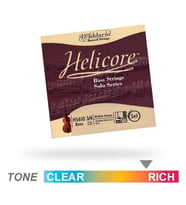 D'Addario HS610 Helicore Solo Kontrabas Tel Seti (3/4)  Solo Akort (A-E-B-F#) İçin Yüksek Gerilim Parlak Tonlar ve Üstün Teknik Tepki
