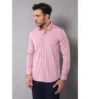 Pembe Ekoseli Pembe Erkek Gömlek  Wessi (Kırmızı)