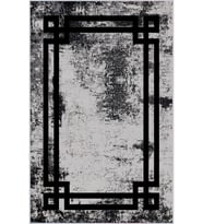 Eliana Home Baskılı, Yıkanabilir Kaymaz Taban Salon Halısı LNA0005-SD444 100x150 cm (Gri)