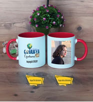 Coğrafya Öğretmeni Kupa Bardak Kırmızı Fotoğraflı Öğretmenler Günü Hediyesi