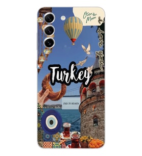 Samsung Galaxy S21 FE Uyumlu Türkiye Kolaj Tasarımlı Şeffaf Telefon Kılıfı