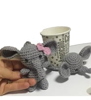 Maskot Fil Amigurumi Organik Anahtarlık ve Bardak Altlığı