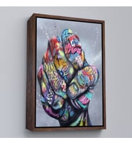 Çerçeveli Punch Banksy Kanvas Tablo (Kahverengi)