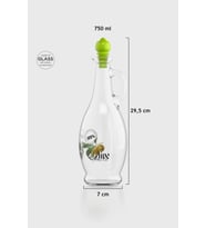 Renga Kibele Desenli 750 ml Siyah Kapaklı Cam Yağlık 152044 (Yeşil)