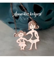 Vaoov Anne Kız Gümüş Anneler Günü Kolyesi (262484765) (Rose)