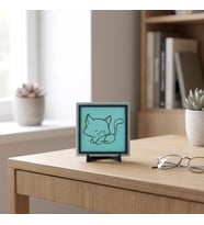 Kedi Figürlü Çağdaş Tasarım Masaüstü Objesi, Ev ve Ofisiniz İçin Eğenceli ve Estetik Dekor 10x10 cm