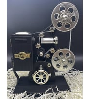 Kişiselleştirilmiş Sinema Makinası Müzik Kutusu (Koyu Kahverengi - Kum Rengi)