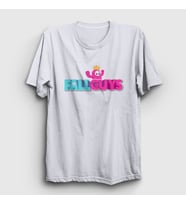 Presmono Unisex Beyaz Logo V2 Oyun Fall Guys T-Shirt 361157tt