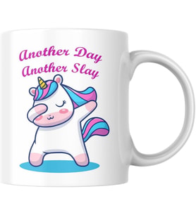 Another Day Another Slay Unicorn Baskılı Kupa Bardak Komik Yazılı Hediyelik Çay Kahve Kupası Coffee Mug