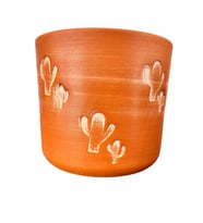 Bitki Tasarımı Kaktüs Desenli Toprak Saksı Saksılık Salon Çiçeklik - 19 CM  