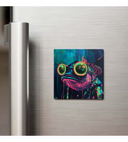 Anglerfish - Fener Balığı - Güneş Gözlüklü Style - Buzdolap Magneti - 9x9 Cm