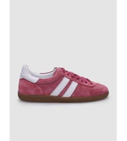 %100 Hakiki Deri Koyu Pembe Bağcıklı Kadın Sneaker