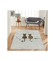 Rovigo Home Dijital Baskı Yıkanabilir Kaymaz Taban Salon Halısı RVG1855-SM286 (Gri)