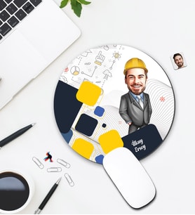 Kişiye Özel Karikatür İnşaat Mühendisi Tasarımlı Mouse Pad 062