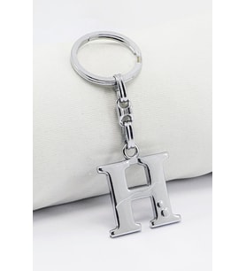 Gümüş Renkli Metal H Harfi Anahtarlık / Harfli Çanta Süsü (Standart)
