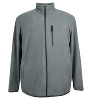 Erkek Büyük Beden Dik Yakalı Fermuarlı 122 Kg-172 Kg Arası İçin Uygun Bedenli Polar Sweat Mont (Gri)