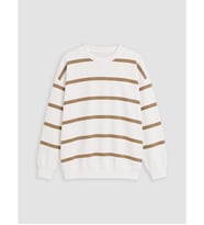 LCW Kids Bej Çizgili Erkek Çocuk Sweatshirt