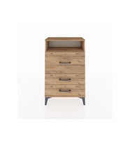 Arges Komodin Tek Raflı 3 Çekmeceli 60x30x96 Çam-Çam