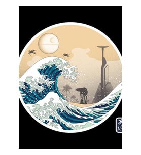 Sanat 90'lar Kanagawa'daki Büyük Dalga Tablo Ahşap Poster Dekoratif