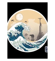 Sanat 90'lar Kanagawa'daki Büyük Dalga Tablo Ahşap Poster Dekoratif