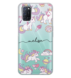 Oppo Minik Unicornlar Tasarımlı Şeffaf Telefon Kılıfı