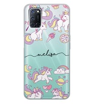 Oppo Minik Unicornlar Tasarımlı Şeffaf Telefon Kılıfı