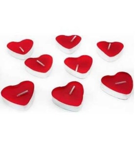 Kırmızı Kalp Tealight 25 Li Mum