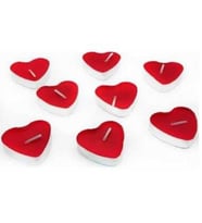 Kırmızı Kalp Tealight 25 Li Mum