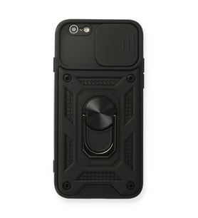 Apple İphone 6 Kılıf Pars Lens Yüzüklü Silikon - Siyah