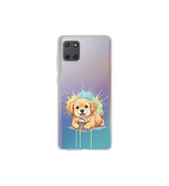 Samsung Galaxy A81 ile Uyumlu Splash Köpek Tasarımlı Şeffaf Silikon Kılıf