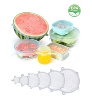 Silikon Streç Kapak Seti 6 Adet Kupa Bardak Kavanoz Kase Bonesi 6 Lı Silikon Kapak Seti Bpa içermez