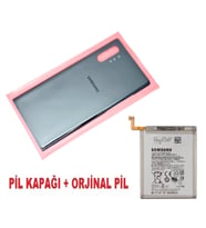 Tkgz Samsung Galaxy NOTE 10 PLUS Arka Pil Batarya Kapağı + PİL (CAM) SİYAH