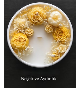 Dekoratif Özel Tasarım Tepsi içinde Kokulu Doğal Soya Mum