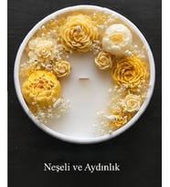 Dekoratif Özel Tasarım Tepsi içinde Kokulu Doğal Soya Mum